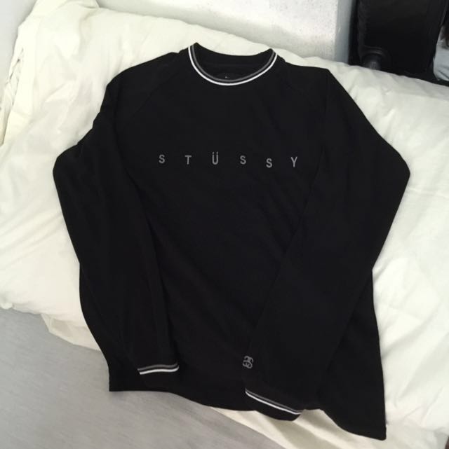 Stussy Stripe Collar Long Sleeve Crew 