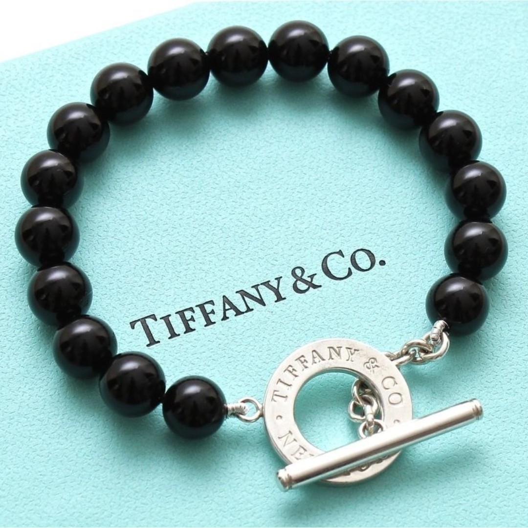 Co Onyx Black Bead Toggle Bracelet 