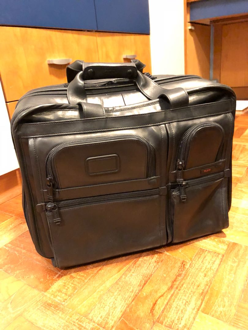 Tumi Alpha Wheeled Deluxe Leather Brief, Men's Fashion, Bags