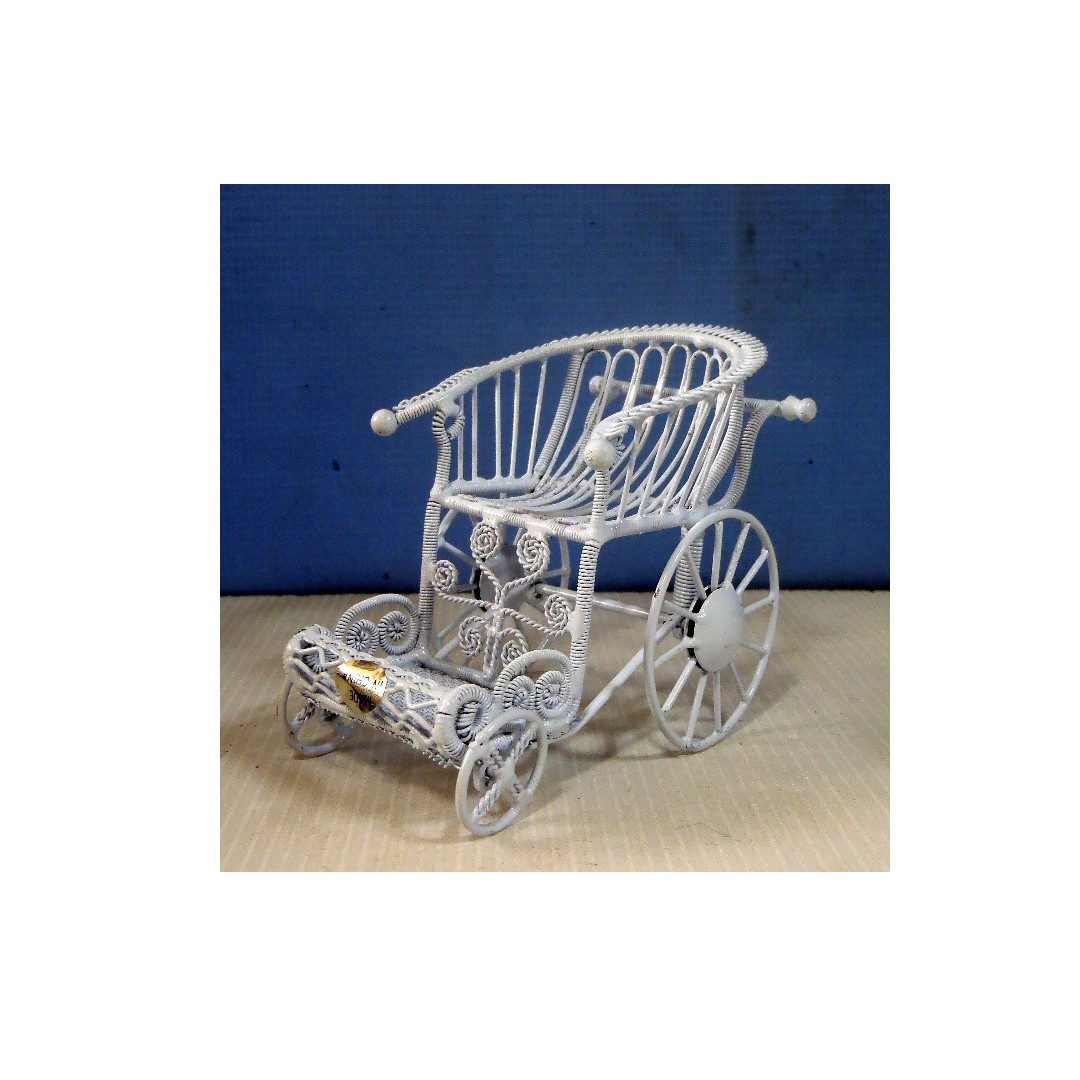 Vintage metal wire chair on wheel circa 1970s new, Hobbies & Toys, Memorabilia & Collectibles