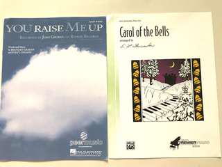 Piano scores (2)- You Raise Me up & Carols of Bells