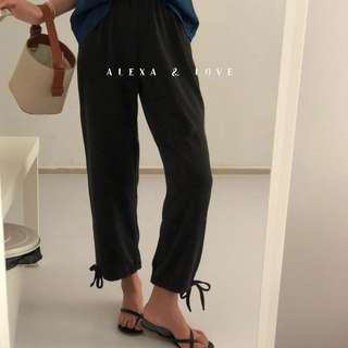 Alexa&Love 舒服棉質九分束腿直筒褲(二色特)