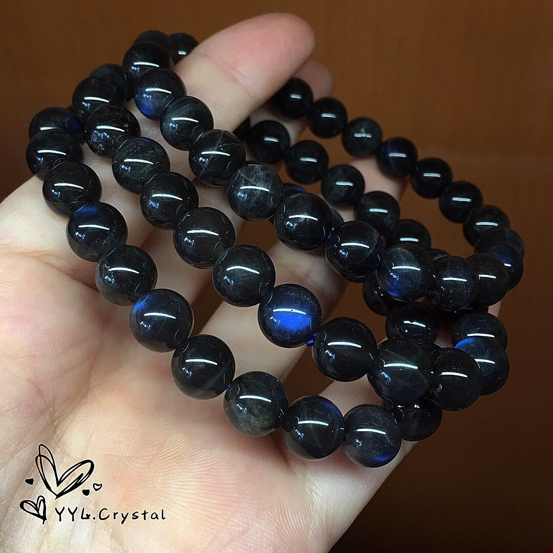 黑拉長石 天然水晶手鏈 女裝 飾物及配件 寶石 鑽石 水晶 Carousell