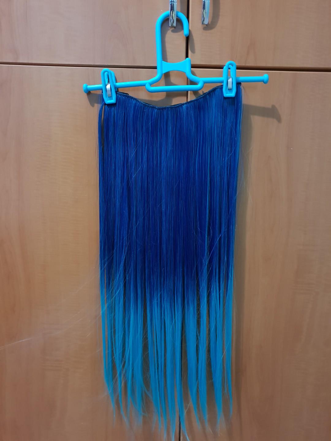Blue Turquoise Ombre Hair Extensions Clip On Health Beauty