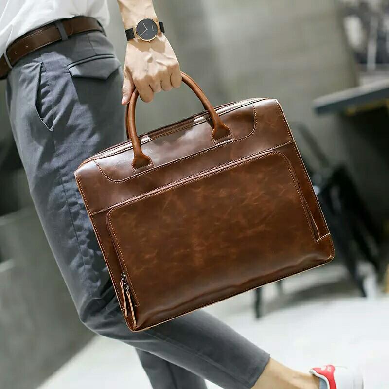 Fashion Men's Leather Business Bag Briefcase Messenger Shoulder Bags Tote Bag TG