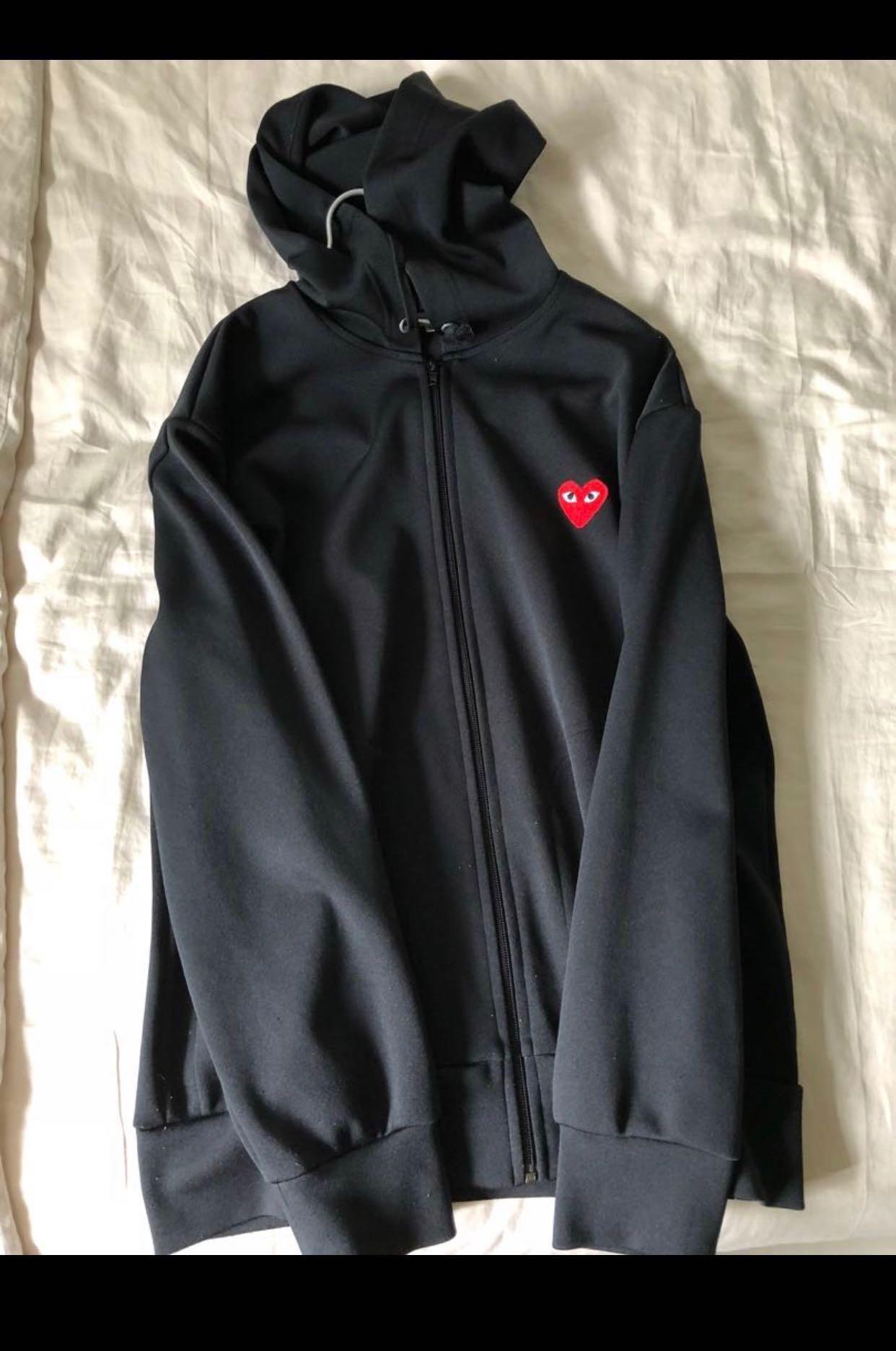 Cdg black heart hoodie hot sale