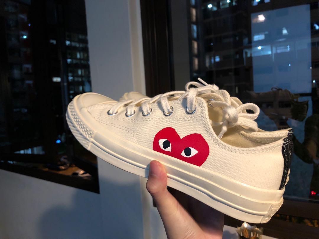 CDG x converse play white Women s Fashion Footwear Sneakers on Carousell