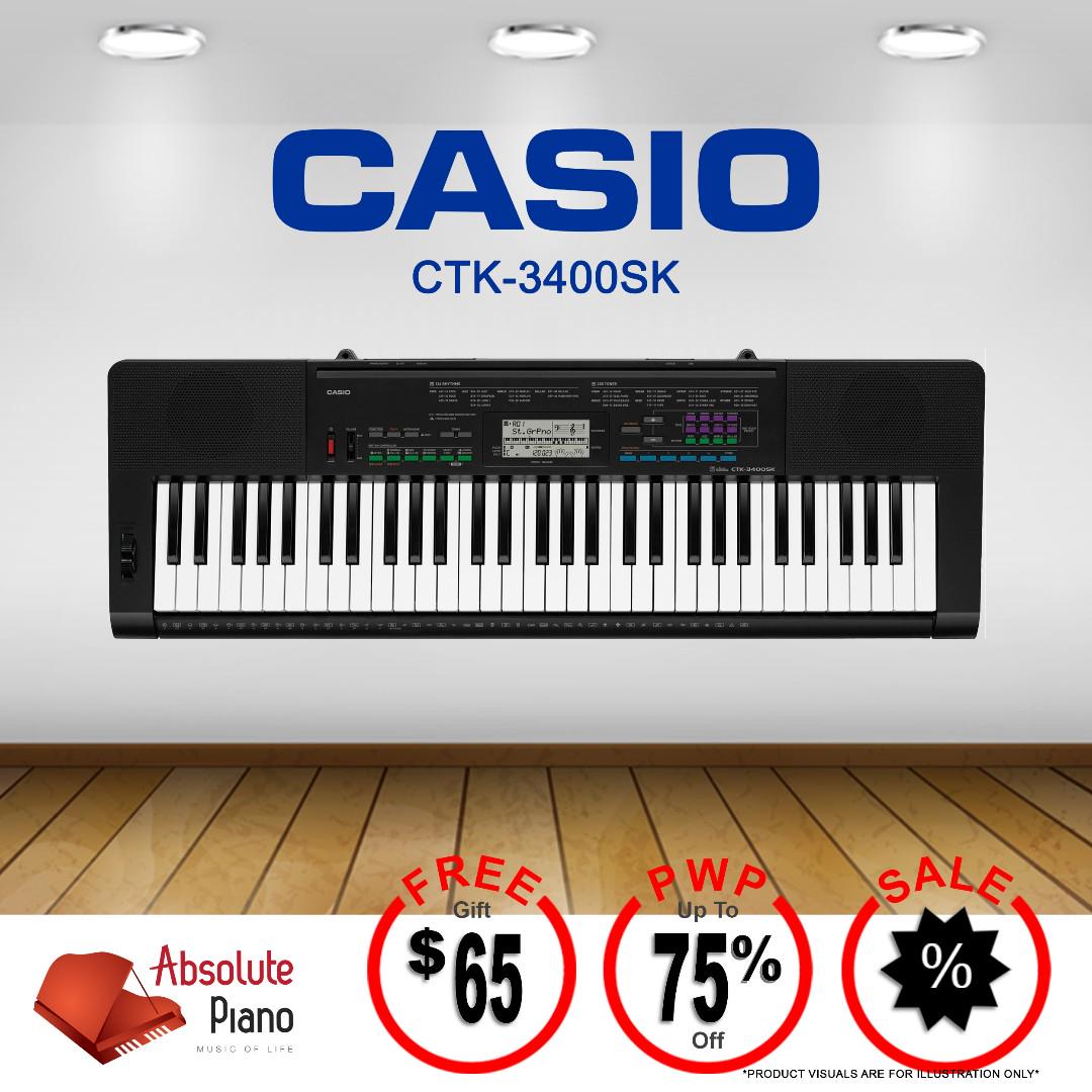 Casio Music Sale CASIO Standard Keyboard CTK 3400SK Hobbies