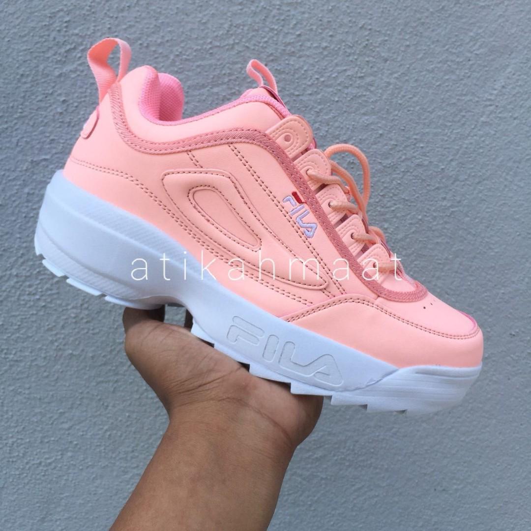 peach fila shoes
