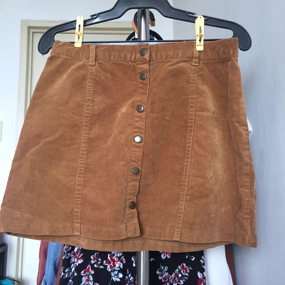 camel denim skirt