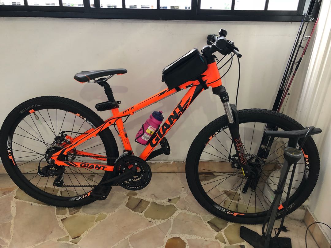 orange giant mountain bike