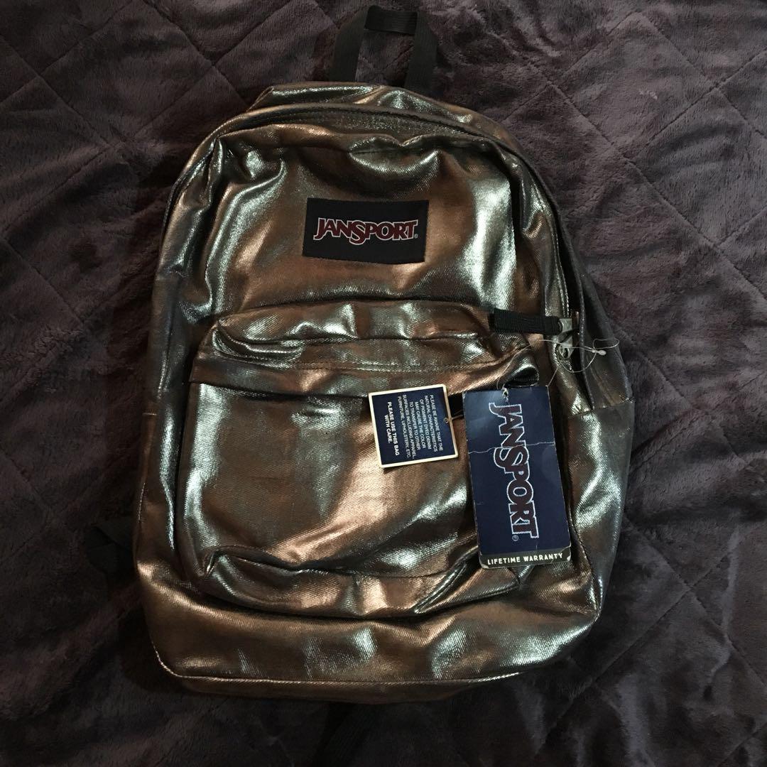 jansport metallic backpack