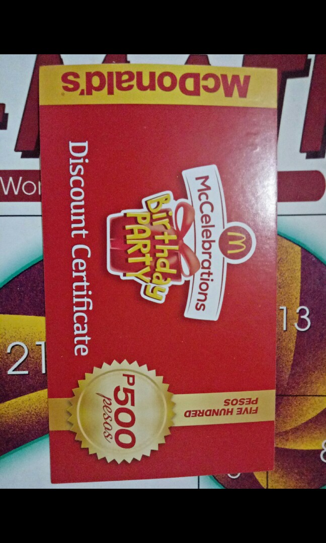 Mcdo Mcdonalds Discount Gift Voucher Tickets Vouchers Vouchers On Carousell