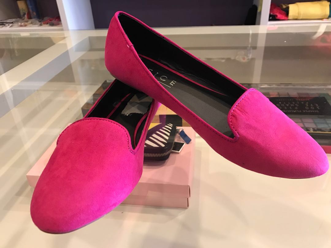 hot pink loafers