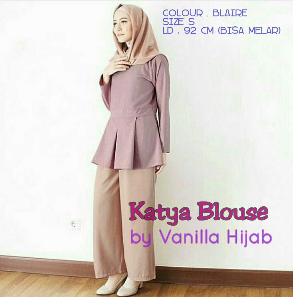 Repricepreloved Katya Blouse Vanilla Hijab Womens Fashion