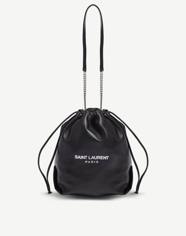 Saint laurent teddy leather bucket bag clearance