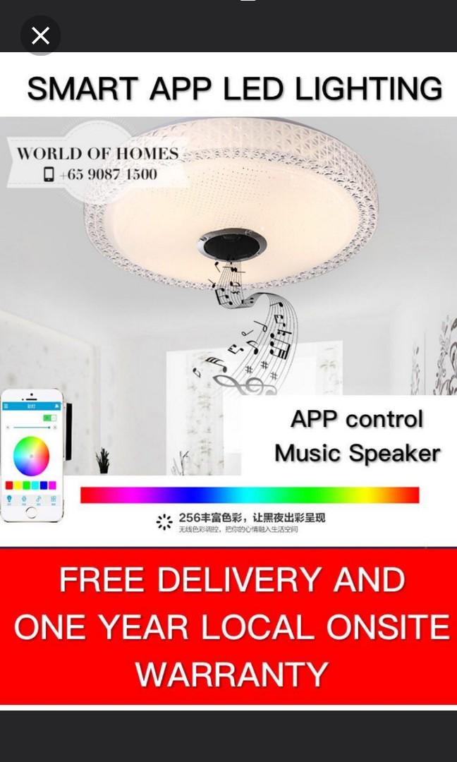 Smart Bluetooth Ceiling Light With Alarm Clock And Built In