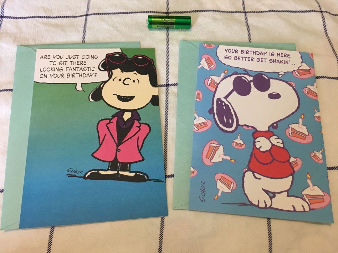 Snoopy Lucy 生日卡 birthday card, 古董收藏, 古董收藏 Carousell