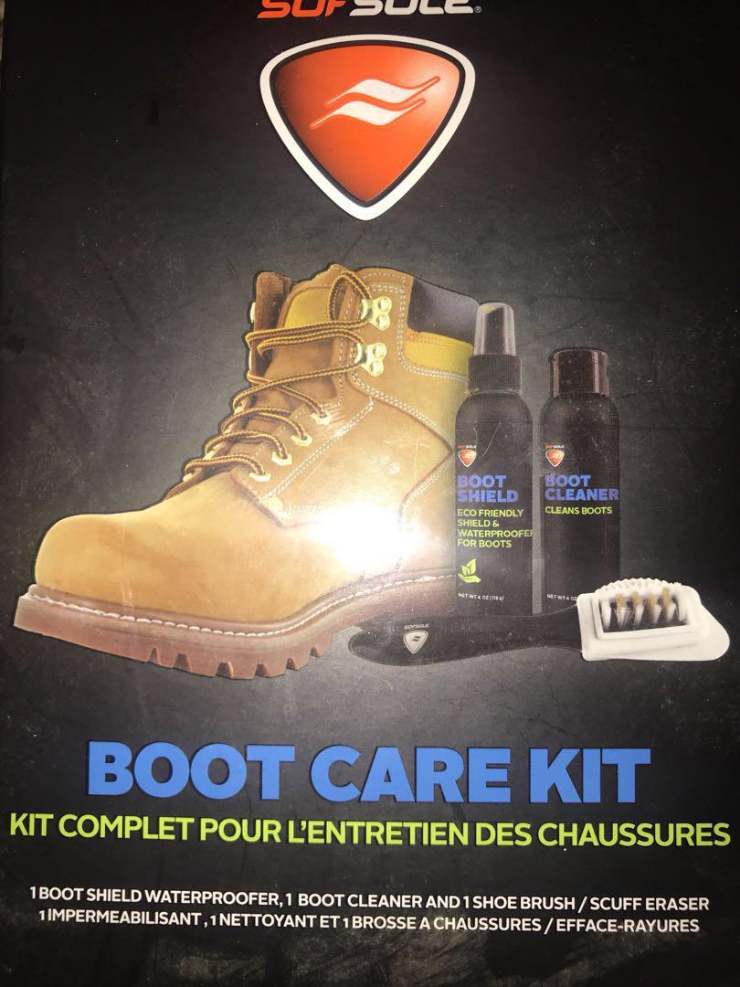 Sof Sole Boot Care Kit Waterproofer Cleaner Shoe Brush Scuff Eraser New In Box 
