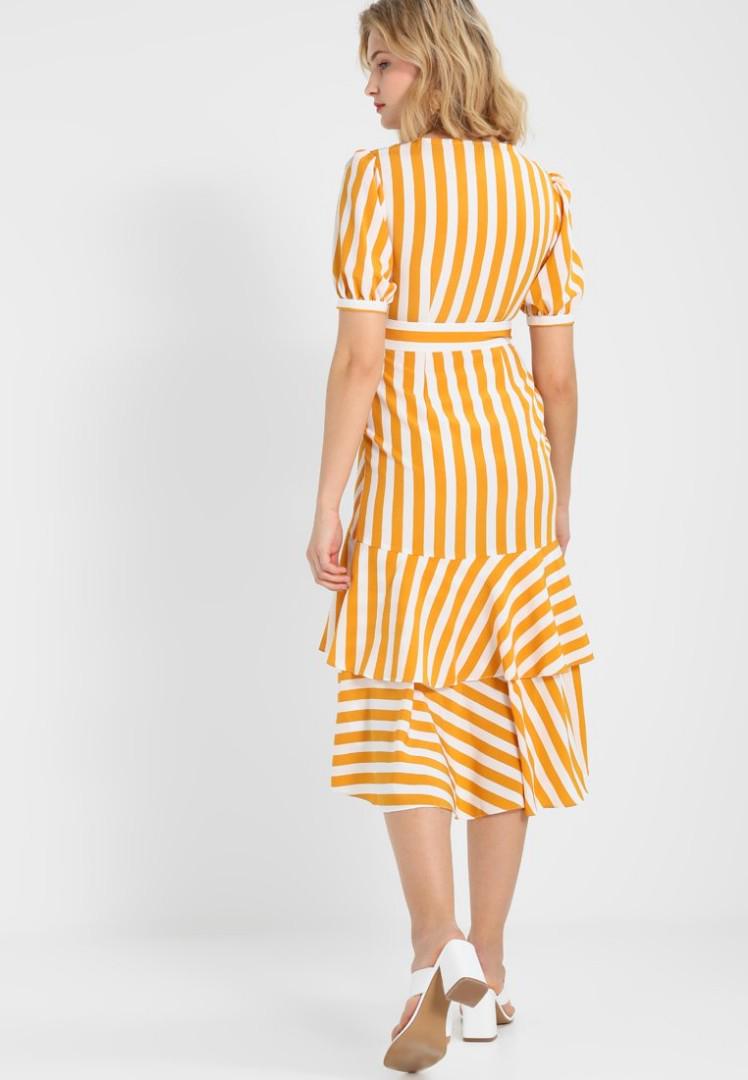 Topshop yellow stripe dress sale