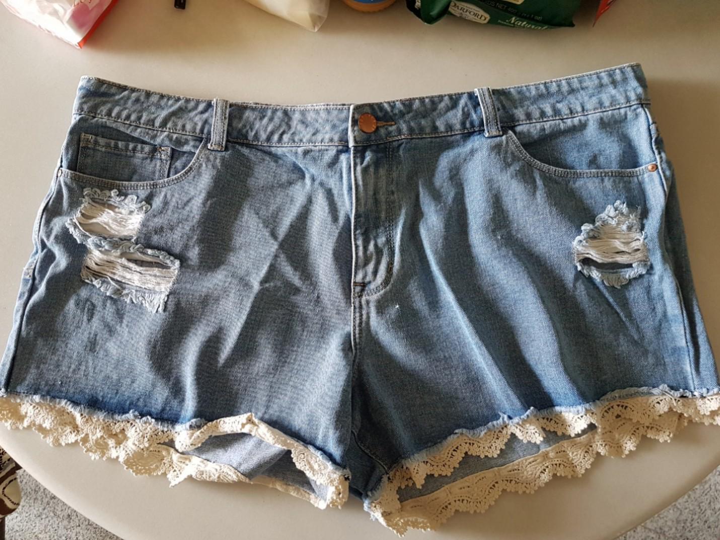womens long denim shorts uk