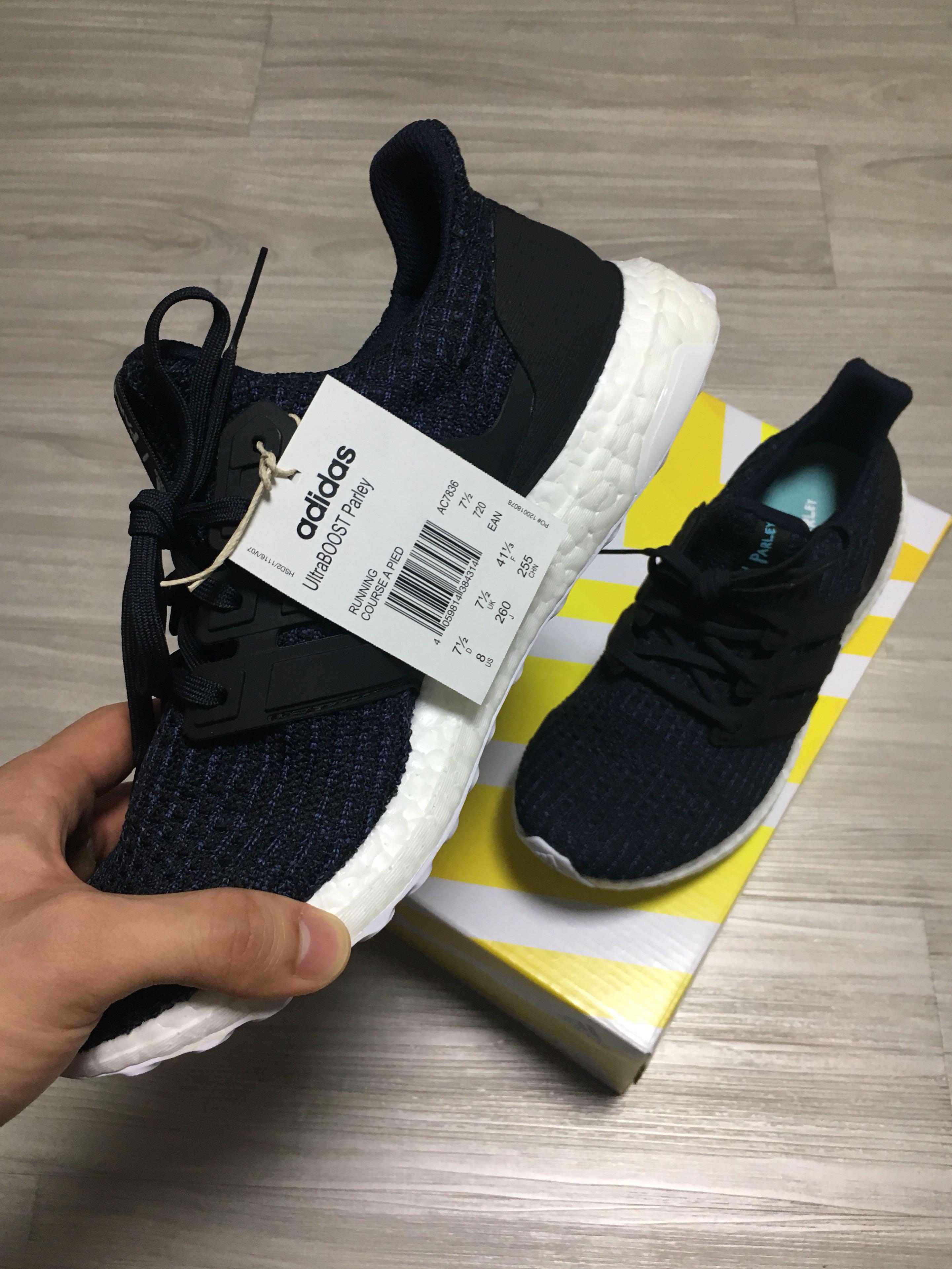 US8 NEW Adidas Ultra Boost Parley Navy Blue, Men's Fashion, Footwear, Sneakers Carousell