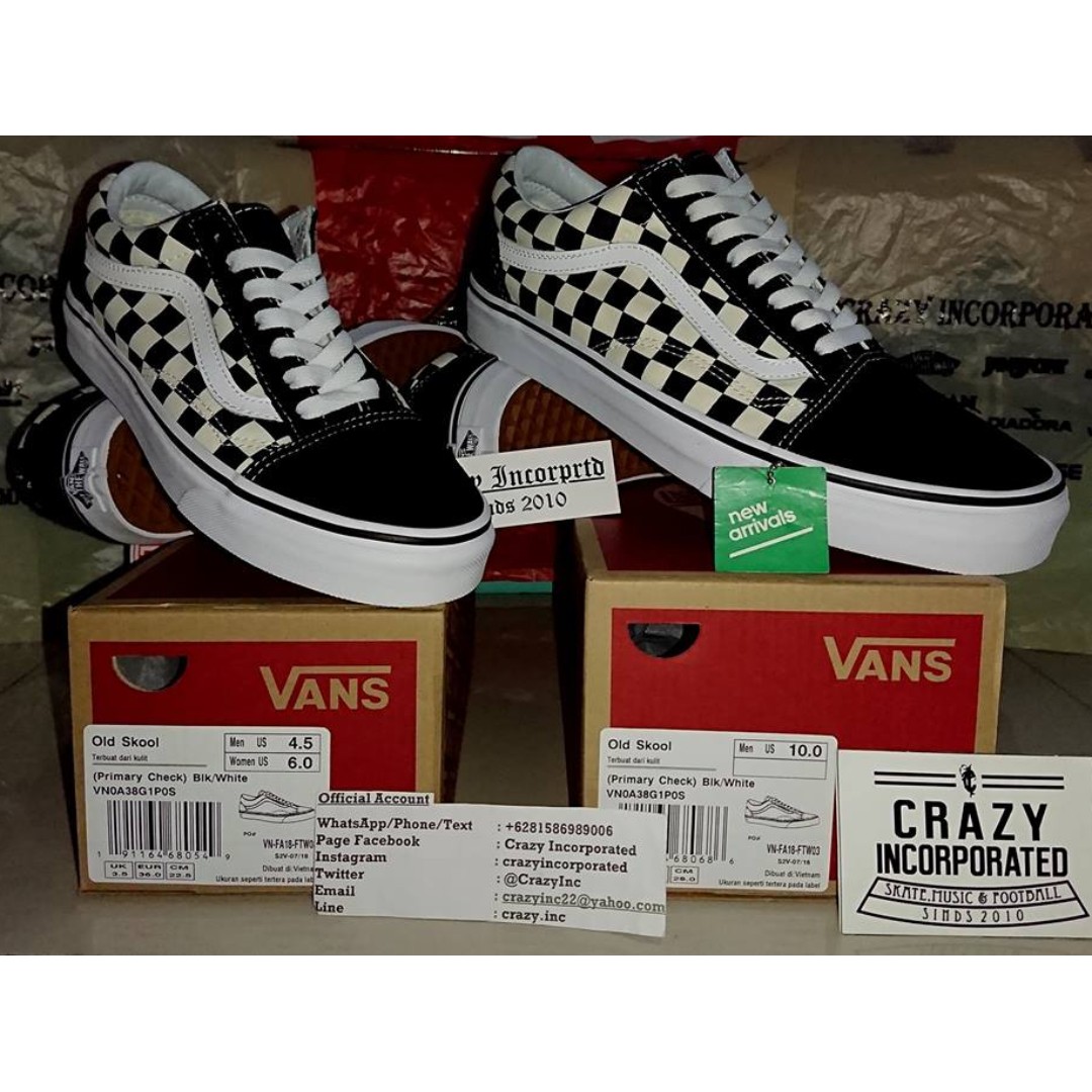 harga vans old skool primary checkerboard