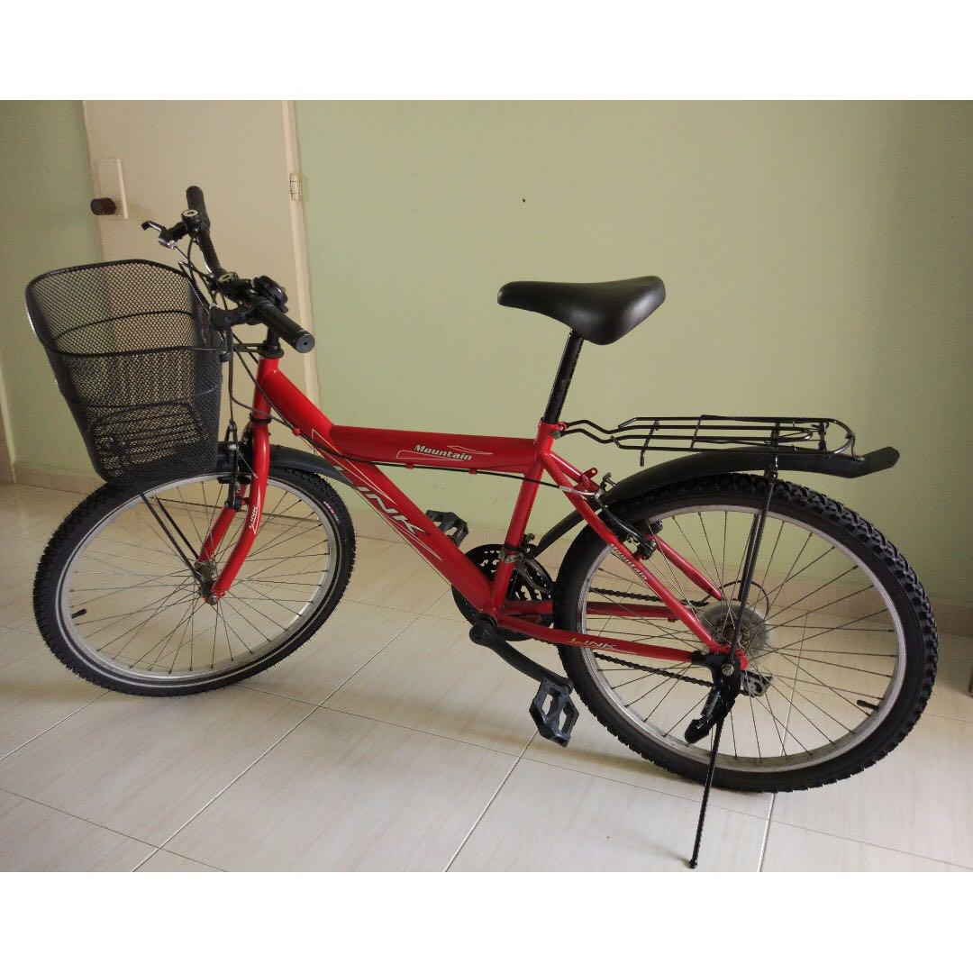 Bike with Bell, Basket and Rear Rack 