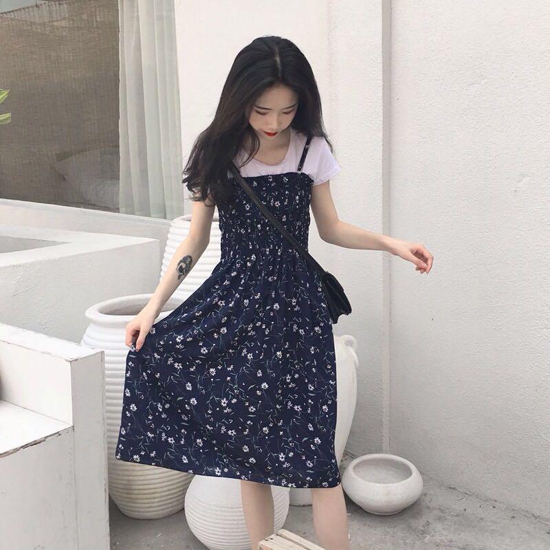 Frock with inner t hot sale shirt