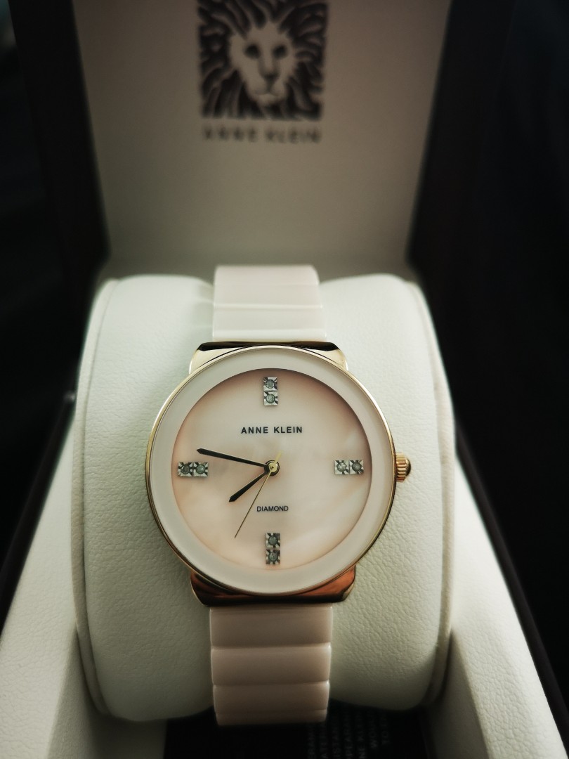 anne klein diamond accent watch