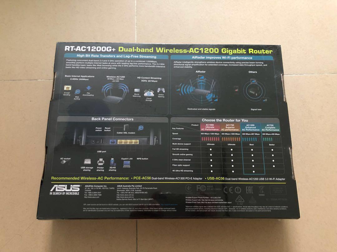 Asus Dual Band Router AC-1200, Electronics, Others on Carousell
