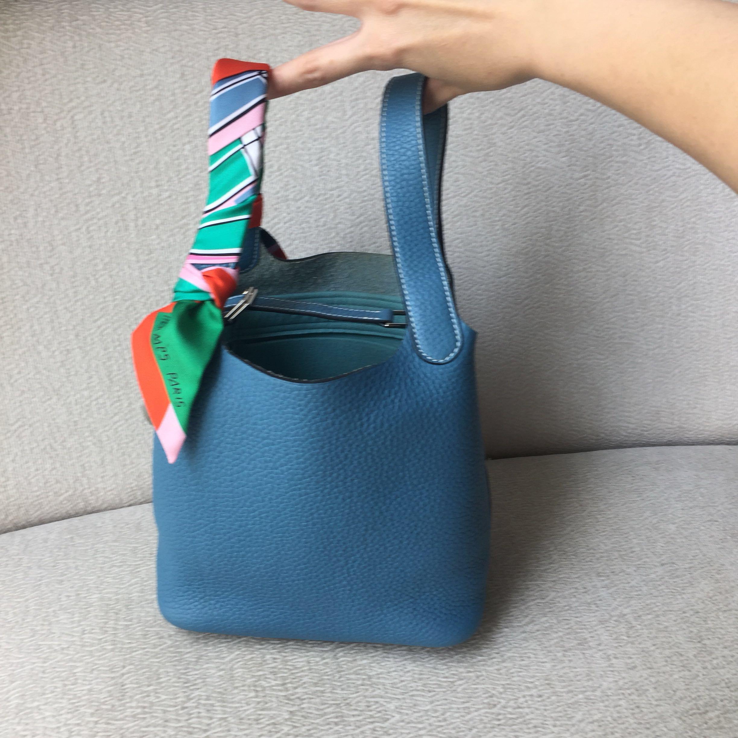 INsTOCK] Picotin 18 Vert Bosphore In Clemence GHW Stamp D, Luxury, Bags &  Wallets on Carousell