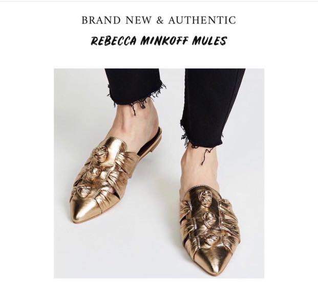 Brand New Authentic Rebecca Minkoff Leather Mules US 8.5