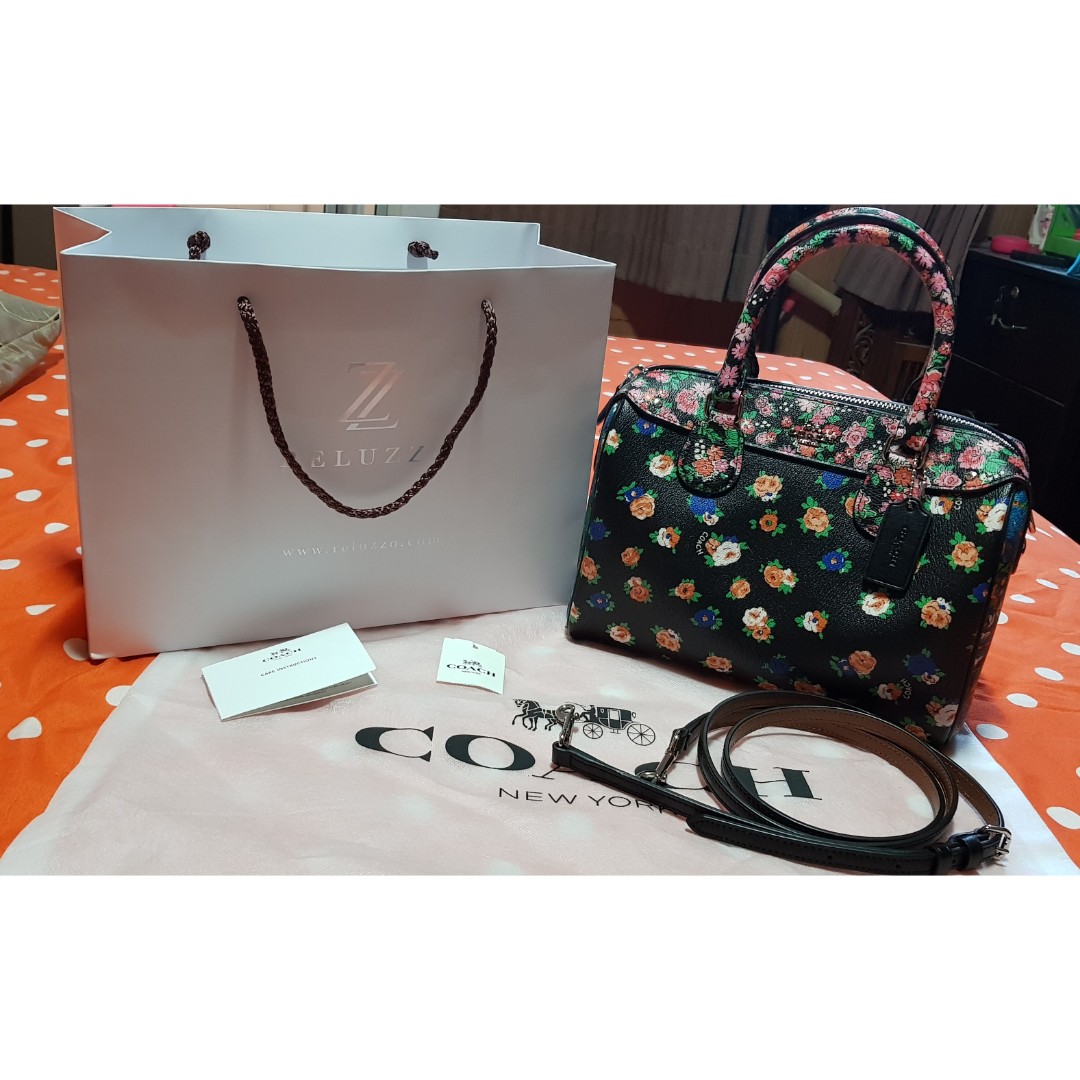 COACH F57626 FLORAL MIX PRINT MINI BENNETT SATCHEL BAG MULTICOLOR
