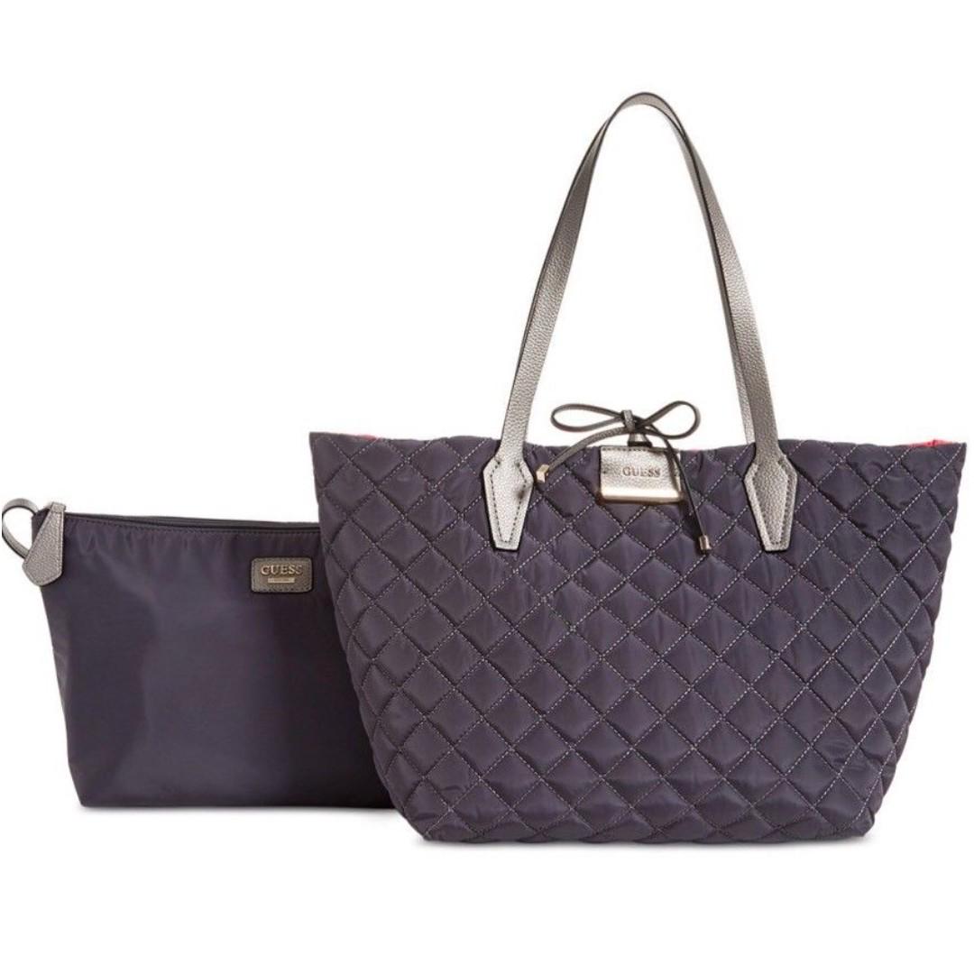 Guess Bobbi Inside Out nylon Set Reversible Bag Quilted Grey pink tote Women s Fashion Bags Wallets Cross body Bags on Carousell