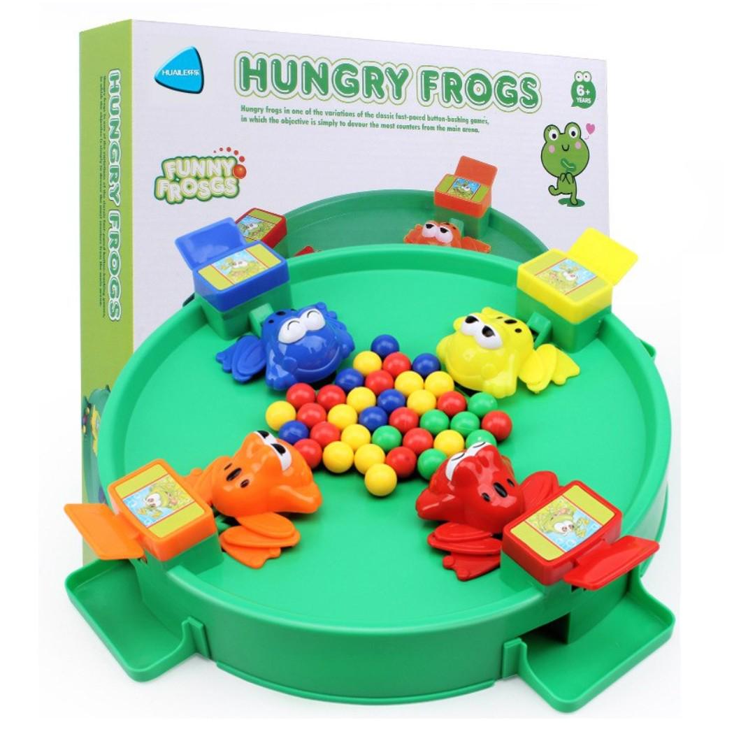 2-4 Players Desktop Toy Feeding Hungry Frog Game Accessories 24-piece Beads 