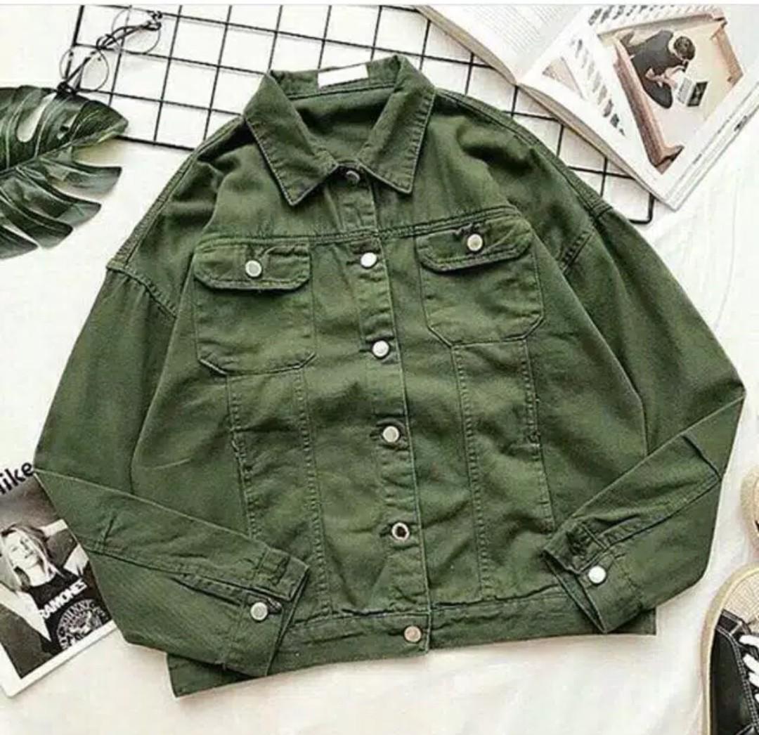 jaket crop army