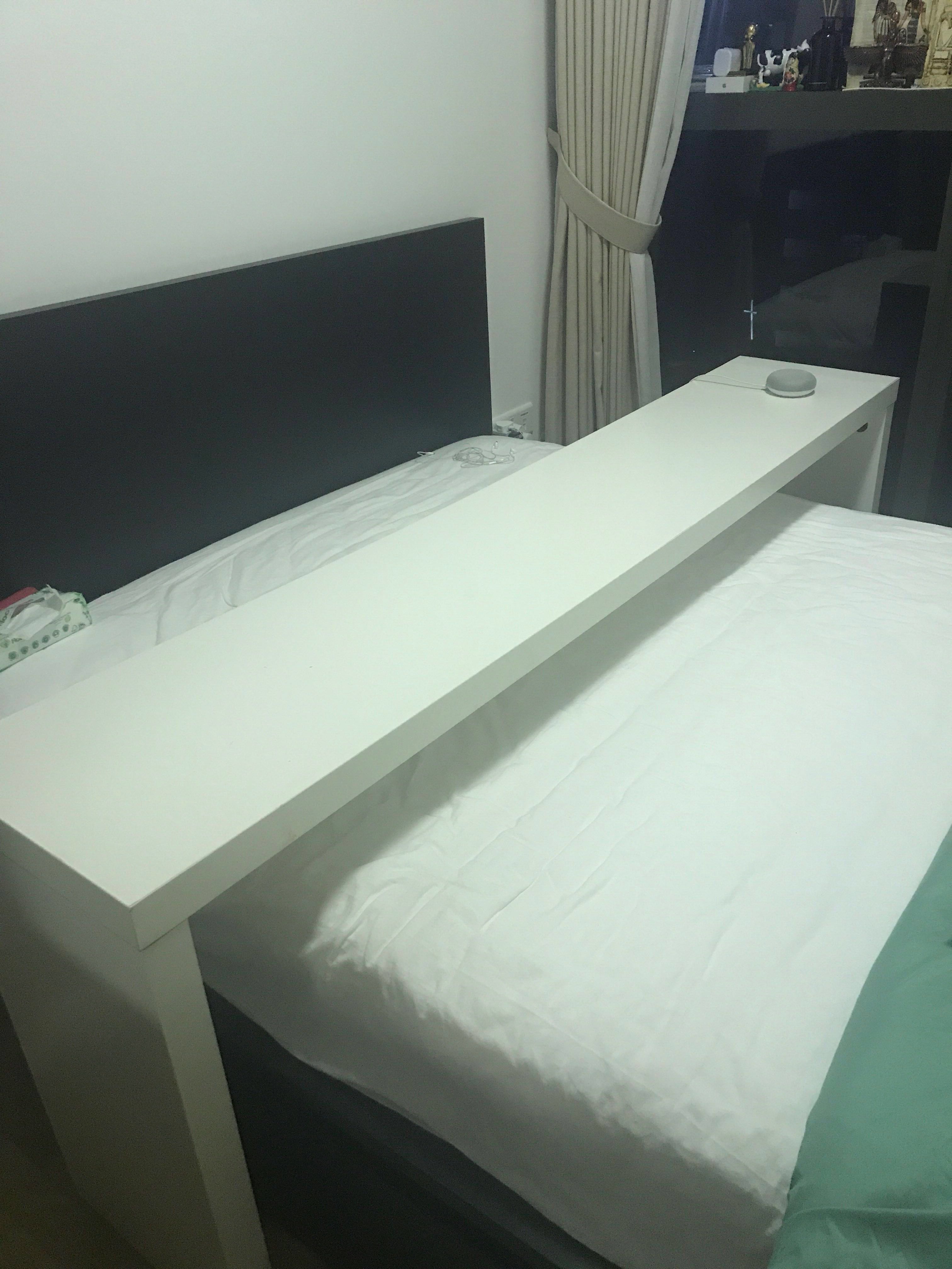 Long outlet bed table