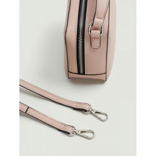 Mango black solid handheld top bag with detachable sling strap