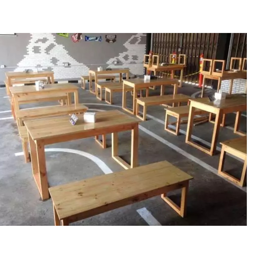 Meja Kursi Panjang Untuk Cafe Resto Bahan Full Kayu Solid Jati Pinus Serba Serbi Preorder Di Carousell Desain kursi meja outdoor ala asia timur. meja kursi panjang untuk cafe resto bahan full kayu solid jati pinus