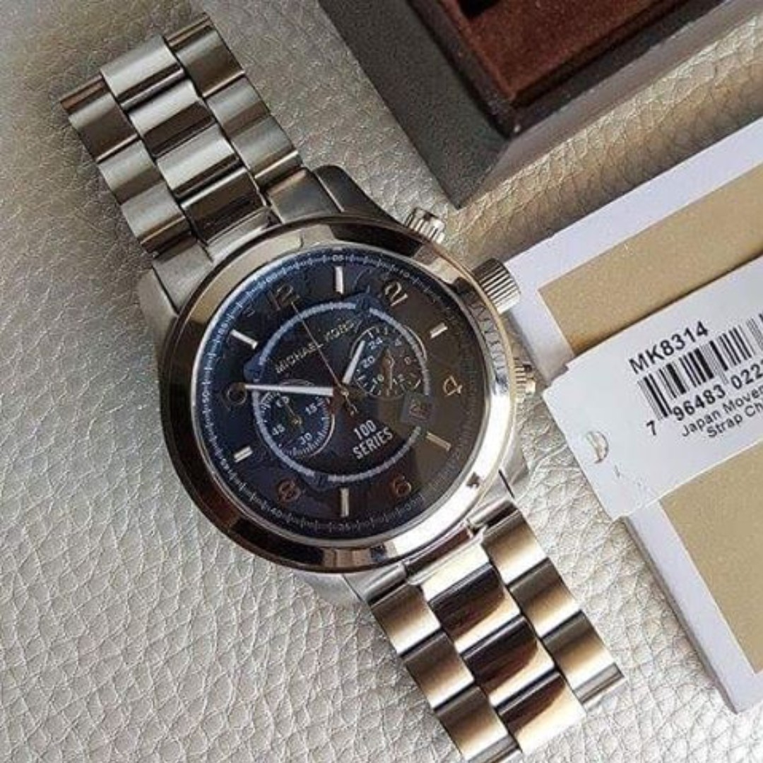 Michael Kors Hunger Stop Oversized Runway Navy Blue Dial Women s Watch MK8314
