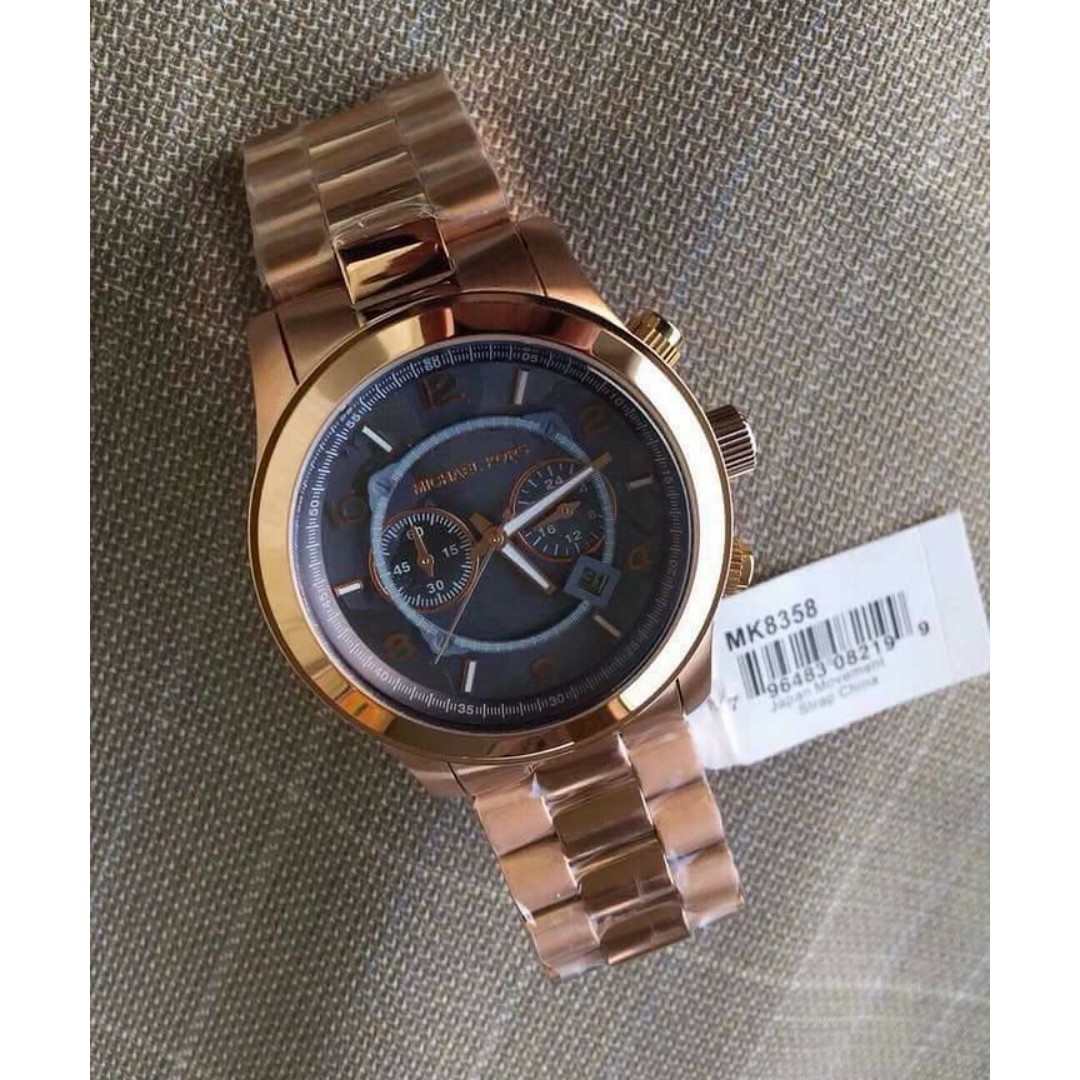 michael kors watch runway rose gold