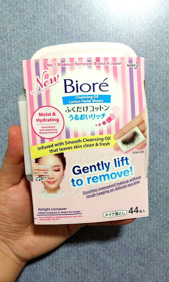 biore cleansing oil cotton facial sheets