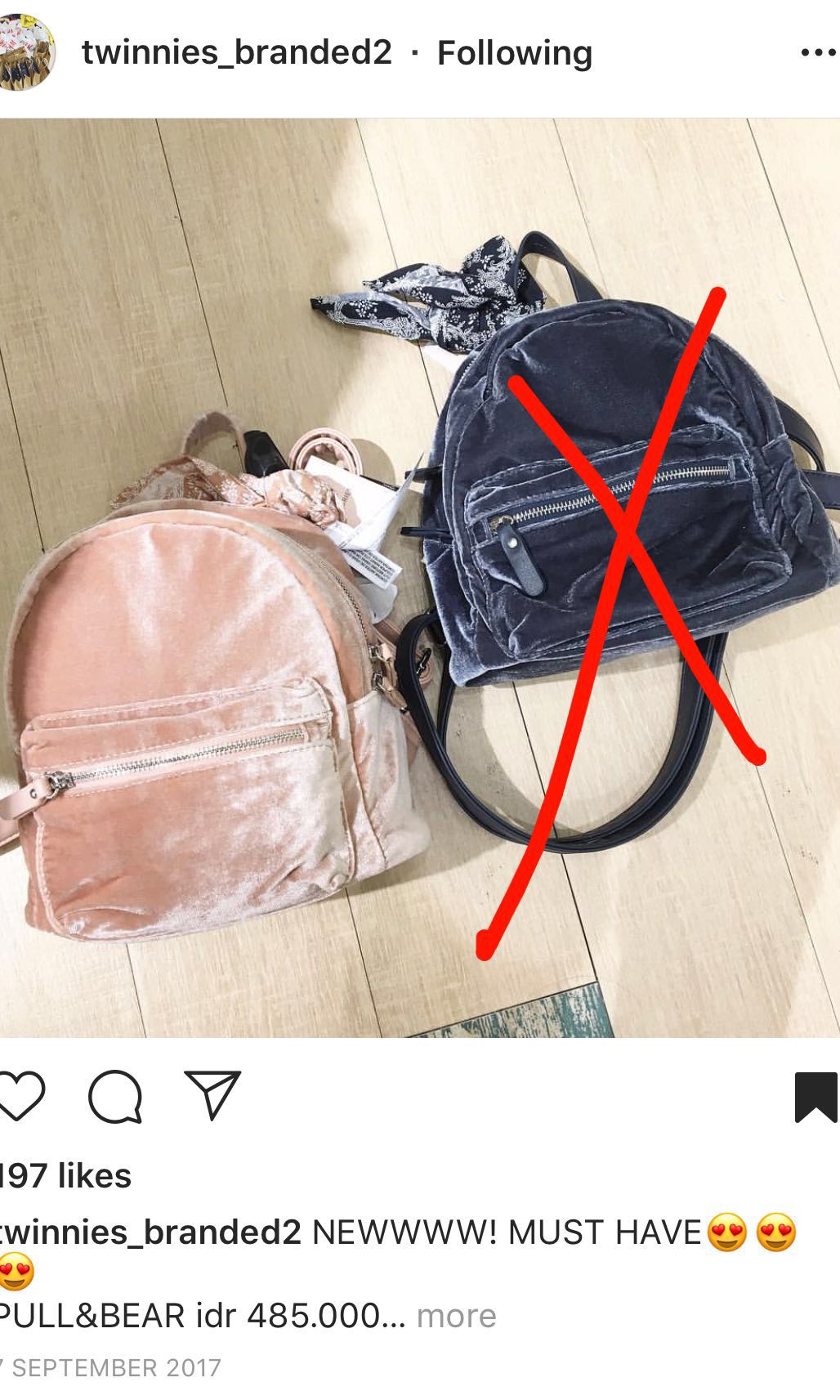 Pink velvet cheap mini backpack