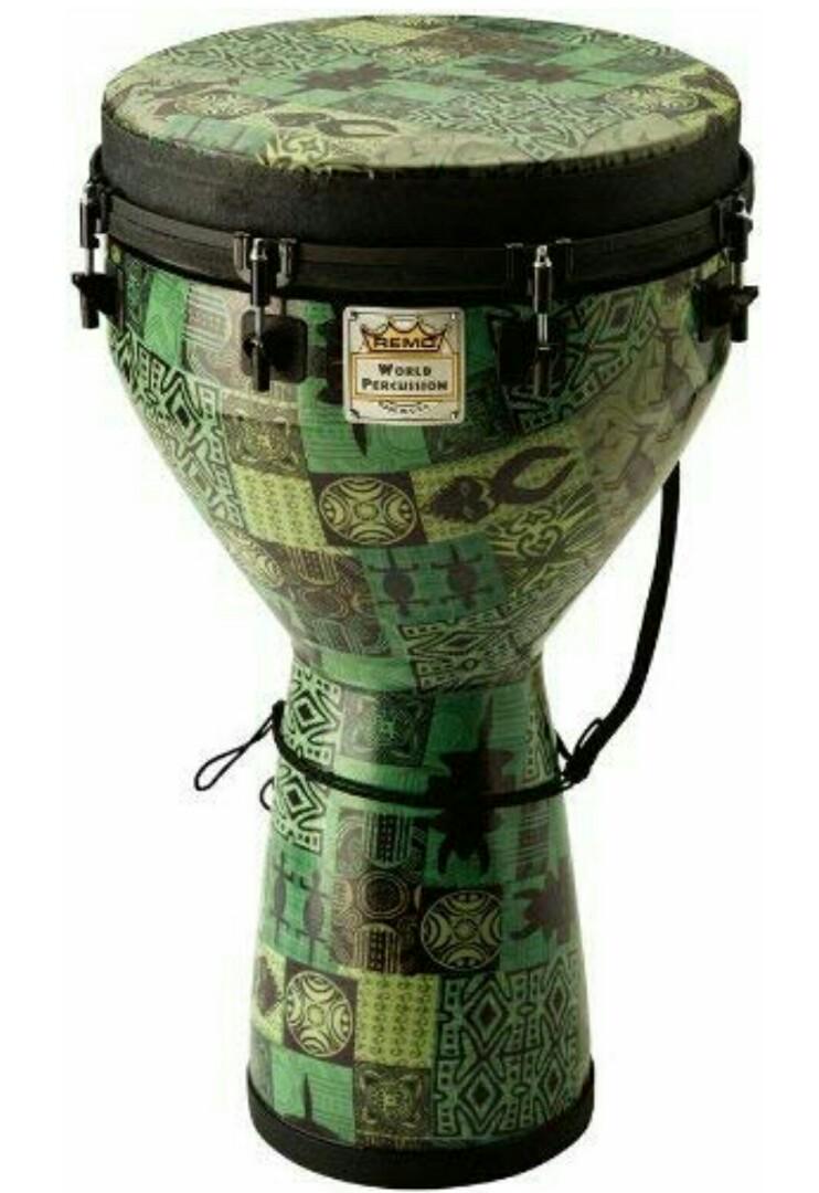 Mondo Skyndeep Key Tuned Designer Series Remo Djembe Contour Tuning Brackets Green Kinte Finish 14 X 25 Drums Percussion Drsuneettayal Hand Drums 12, remo skyndeep black fiberskyn® mondo head, black graphic fiberskyn. dr suneet tayal