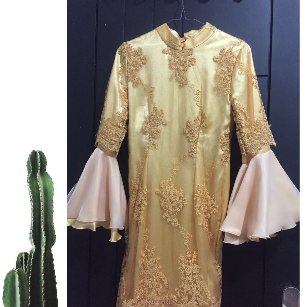 Sewa Gaun Kebaya Gold Womens Fashion Womens Clothes Dresses
