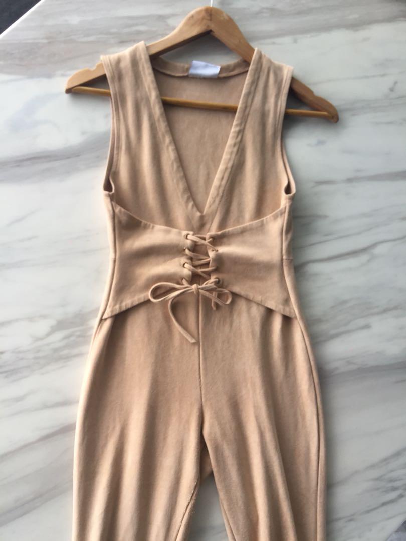 oh polly khaki jumpsuit