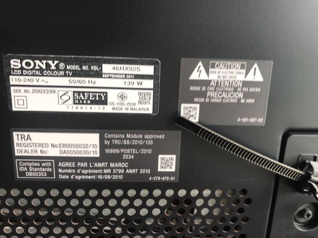 sony kdl 46hx925 46 multi system full hd 3d led tv tv home appliances tv entertainment tv on carousell