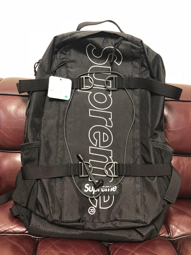 全新supreme backpack 18 fw new black (有單）, 男裝, 袋, 腰袋、手提