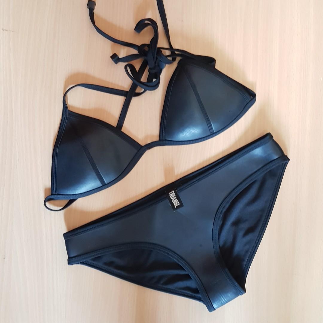 Triangl Black Neoprene Bikini Womens Fashion Swimwear Bikinis And Swimsuits On Carousell